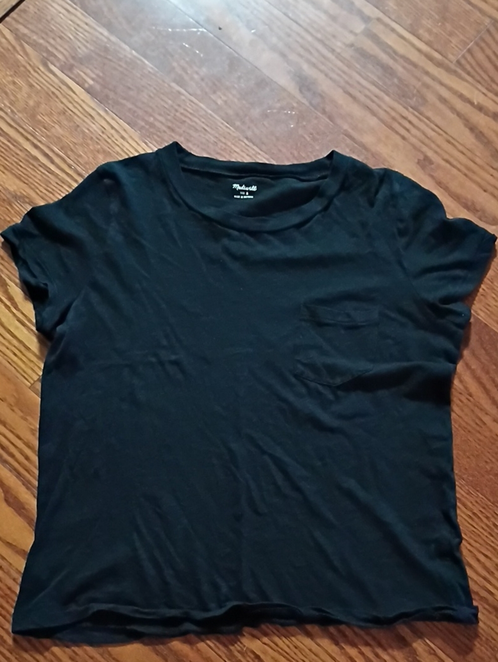 Madewell Black Short Sleeve Crewneck Pocket Tee